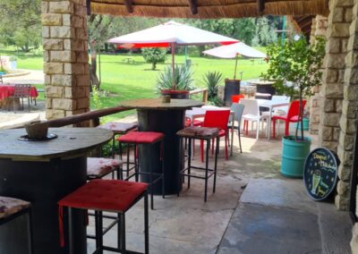 Café with Outdoor Seating in Nature.